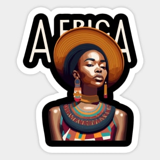 Afrocentric Woman Africa Sticker